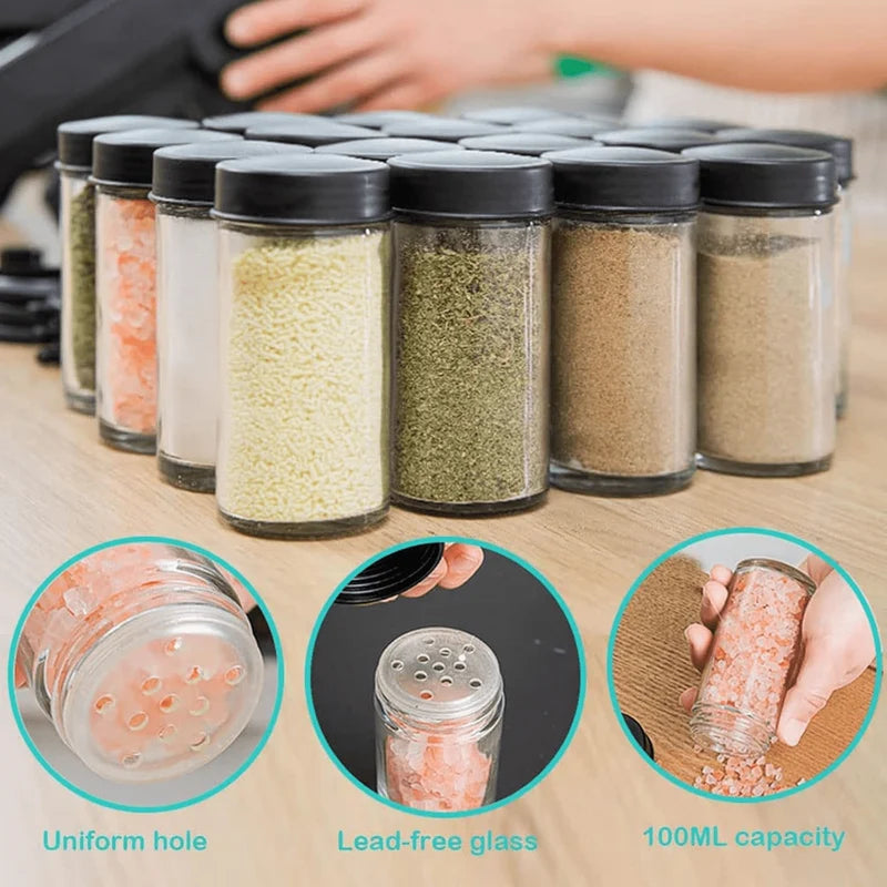🧂 18-Jar Rotating Spice Rack – 360° Kitchen Organizer & Space-Saving Seasoning Set