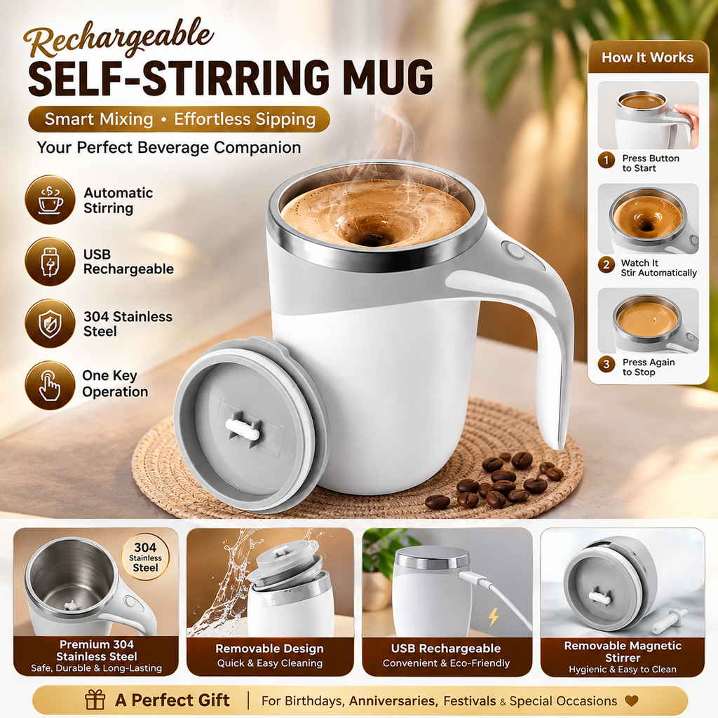 Automatic Self Stirring Coffee Mug  Electric Mixing Cup