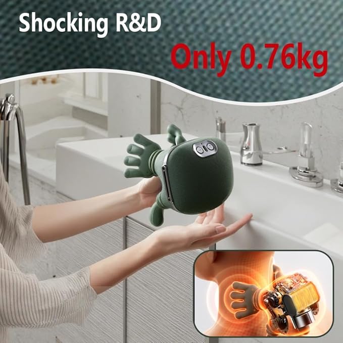 LAKEEN Upgrade 4D Neck and Shoulder Massager with Heat, Wireless Portable Bionic Massage with Real Human Hand Kneading, Neck Massager for Pain Relief Deep...