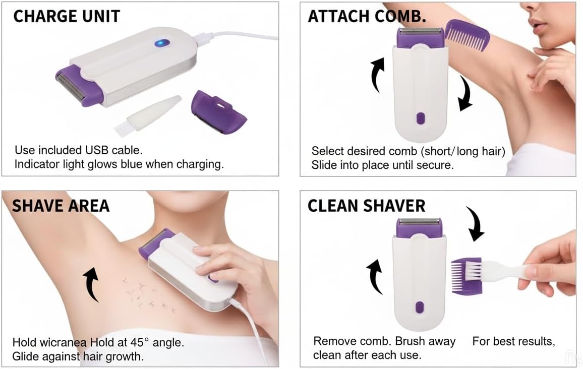 Women Laser Rechargeable Epilator Remover Smooth Touch Hair Removal Instant Pain Free Razor Sensor- Light Technology Hair Remove