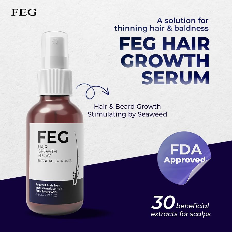 🌿 FEG Plus Hair Growth Spray – Scalp Nourishing & Hair Strengthening Formula