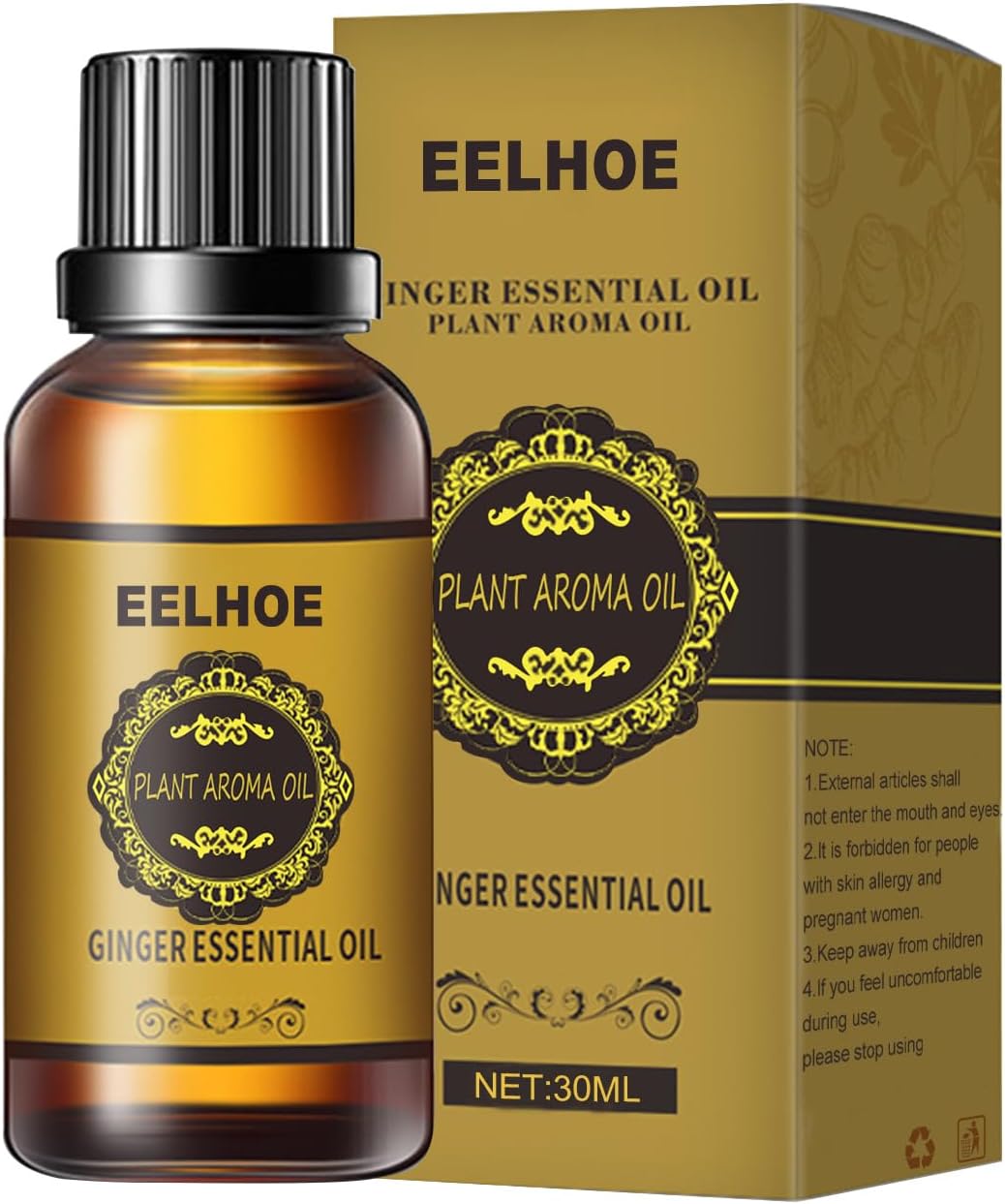 🌿 EELHOE Ginger Essential Oil – Herbal Massage, Aromatherapy & Skin Care Oil