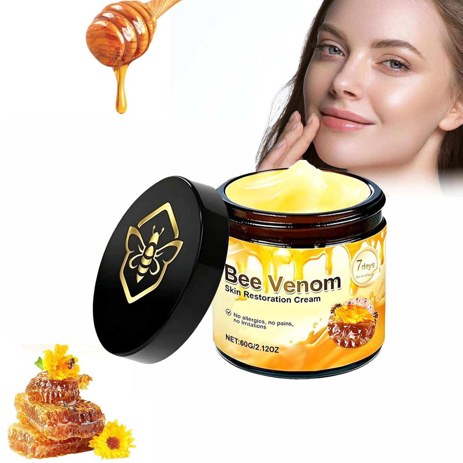 🐝 HOUKEA Bee Venom Skin Care Cream – Rejuvenating Anti-Aging Facial Moisturizer