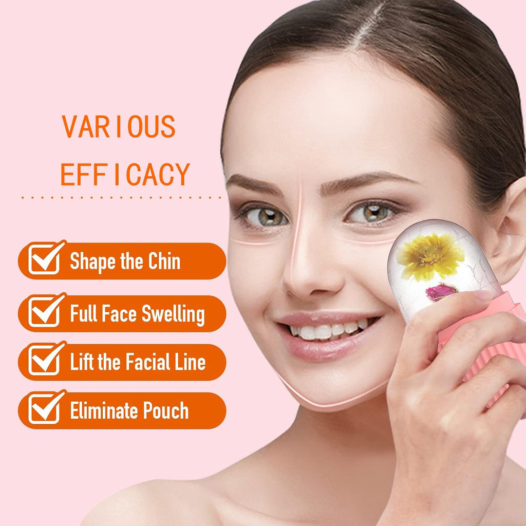 XHJRI Ice Cube Roller Massager for Face, Eyes and Neck Naturally Conditioning and Skin Care,De-Puff Eye Bags,Reduce Migraine Pain,Reusable Massage Silicone...