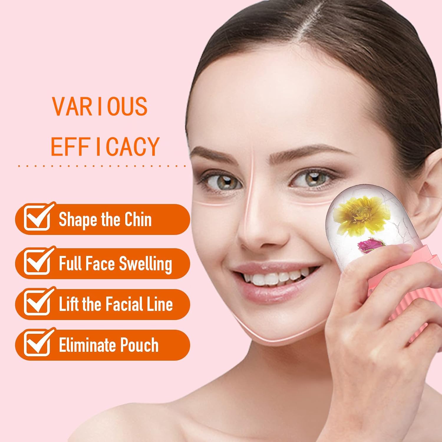XHJRI Ice Cube Roller Massager for Face, Eyes and Neck Naturally Conditioning and Skin Care,De-Puff Eye Bags,Reduce Migraine Pain,Reusable Massage Silicone...