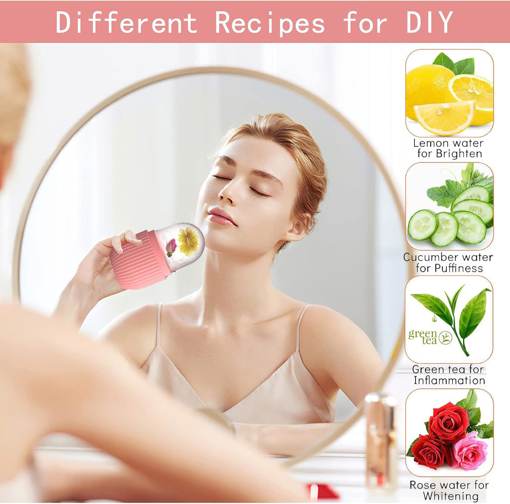 XHJRI Ice Cube Roller Massager for Face, Eyes and Neck Naturally Conditioning and Skin Care,De-Puff Eye Bags,Reduce Migraine Pain,Reusable Massage Silicone...