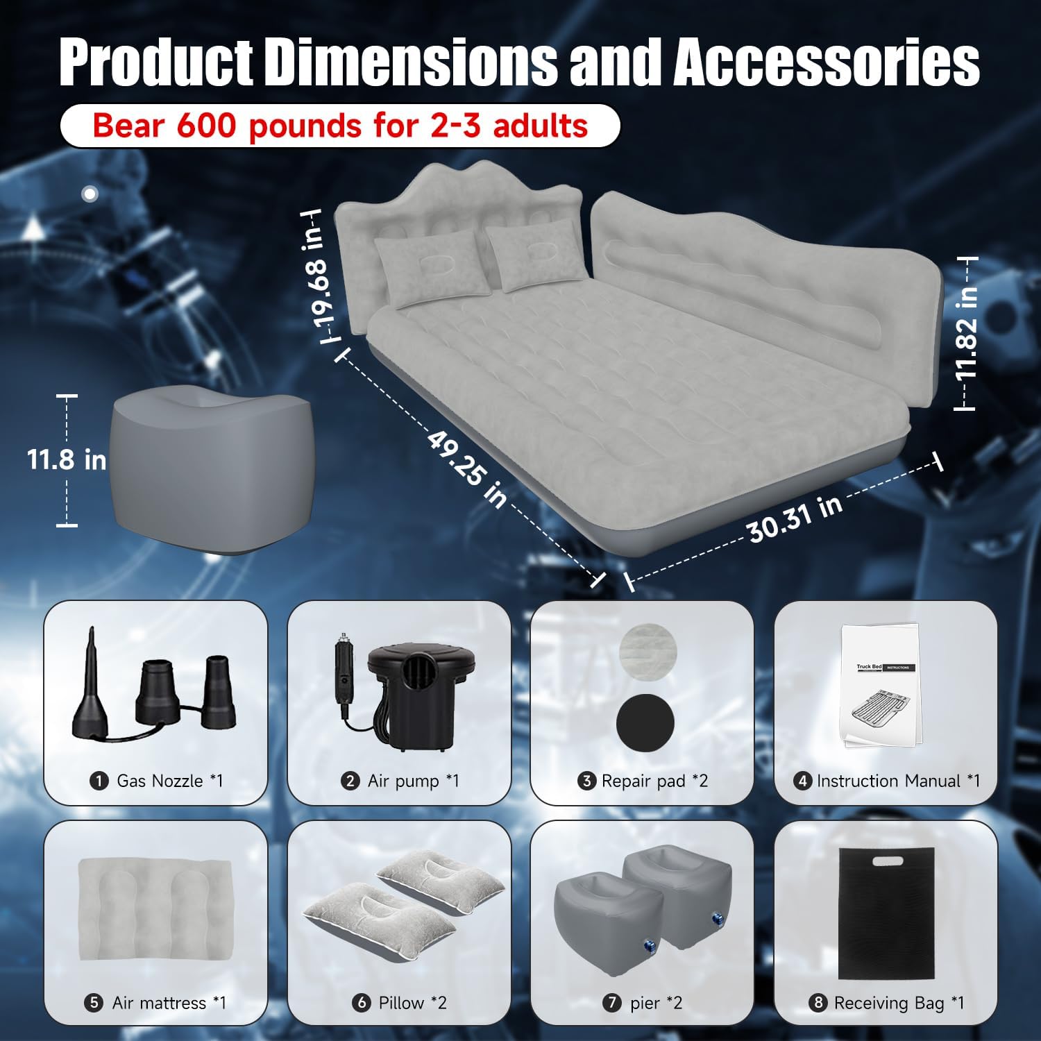 Car Back Seat Air Mattress – Comfortable Inflatable Travel Bed for Road Trips