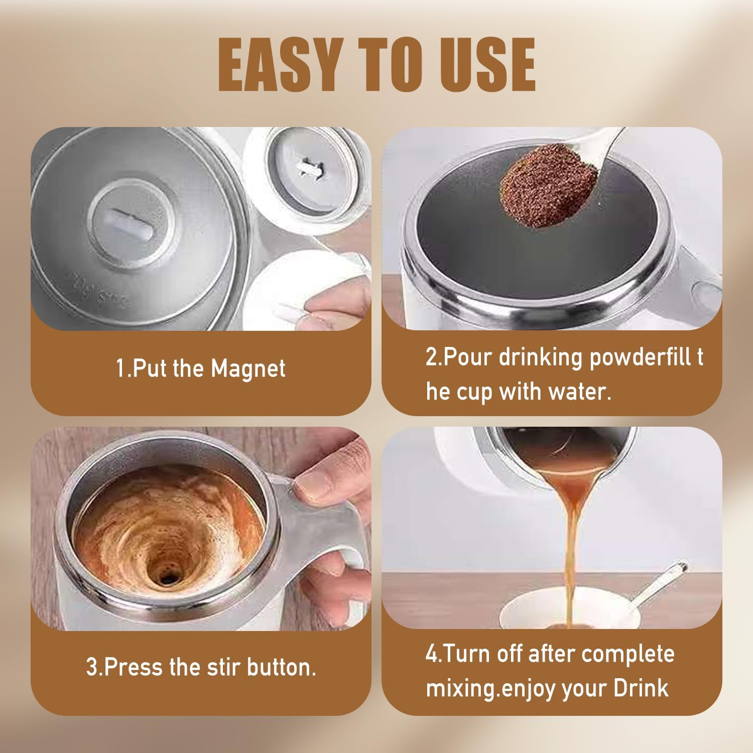 Automatic Self Stirring Coffee Mug  Electric Mixing Cup