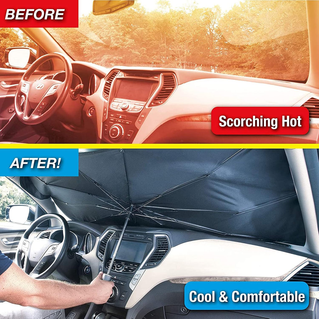 ☀️ BrellaShield Car Windshield Sunshade – Foldable UV Protection & Heat Blocker