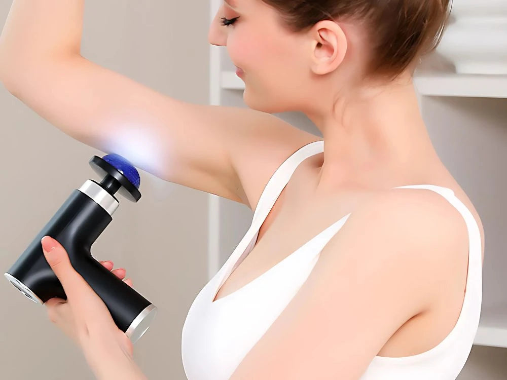 🔥 Muscle Massage Gun FH-820 – 4-Head Deep Percussion Massage