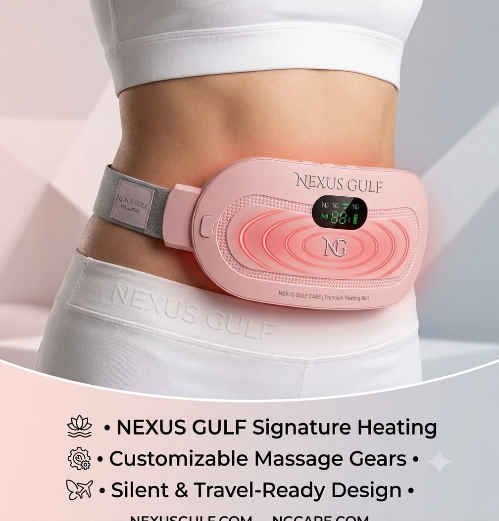 Nexus Gulf Wellness Heating Pad for Period Cramps – Silent & Travel Ready