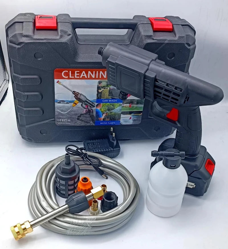 Rechargeable Cordless / Wireless Pressure Washer | Battery 48V & Charger With Microfiber Cloth | For Car, Bike, Solar Panel etc
