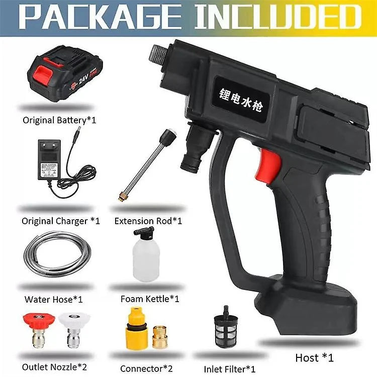 Rechargeable Cordless / Wireless Pressure Washer | Battery 48V & Charger With Microfiber Cloth | For Car, Bike, Solar Panel etc