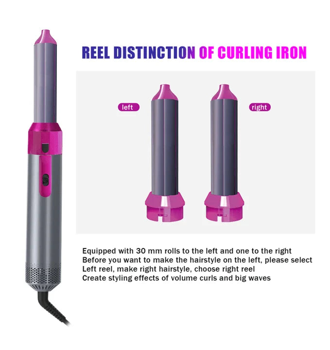 5-in-1 Ceramic Air Wrap Styler – Hair Dryer, Straightener, Curler & Volumizer