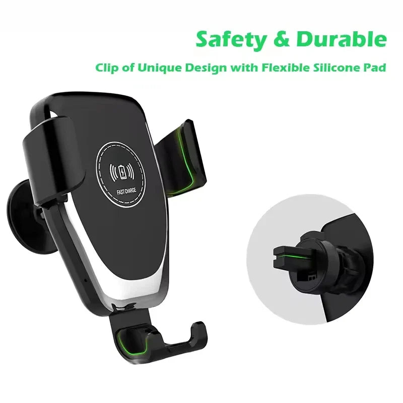 10W Wireless Quick Charger Car Holder – Smart Automatic Phone Mount for Safe & Hands-Free Driving